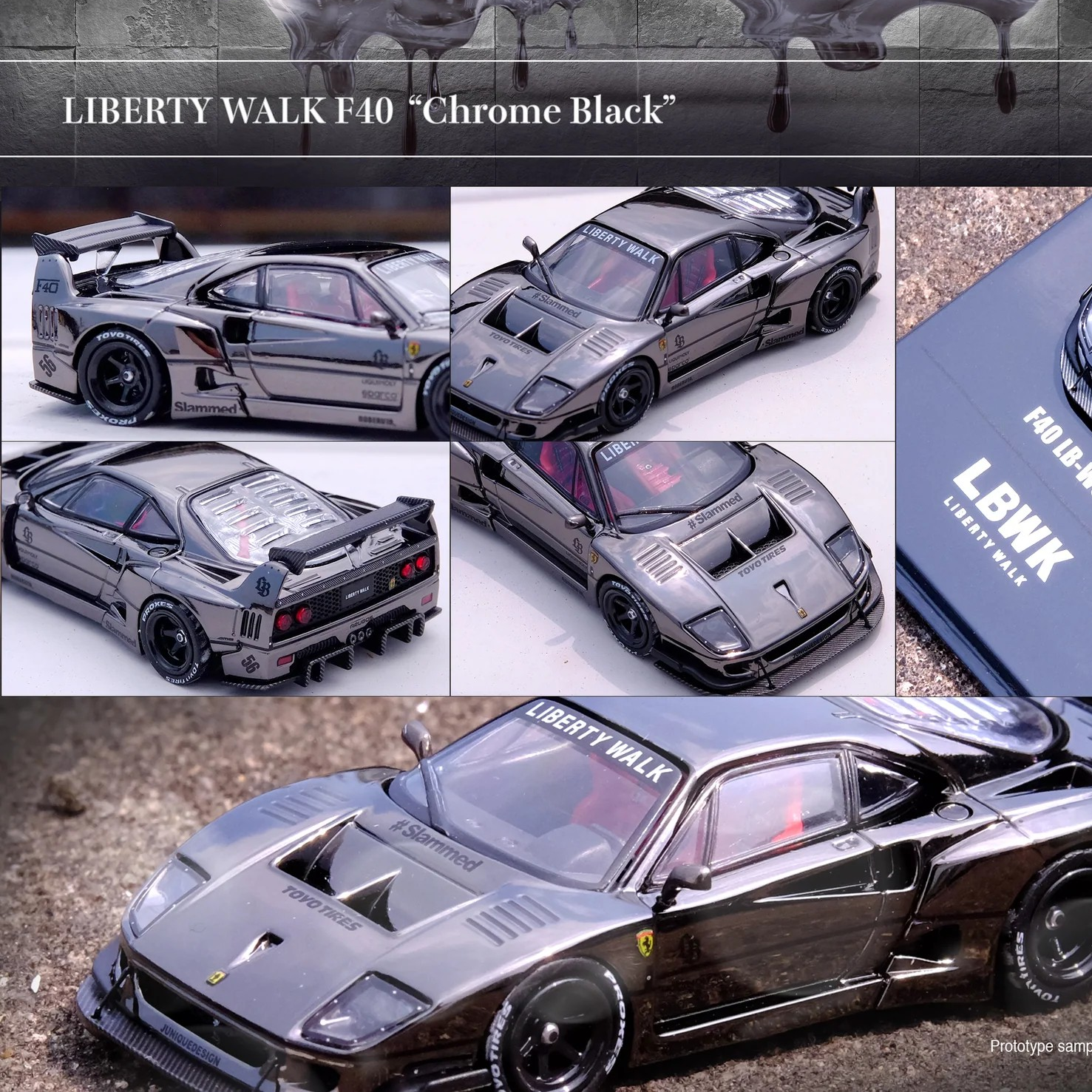INNO64 1:64 scale LBWK (Liberty Walk) Ferrari F40 - black