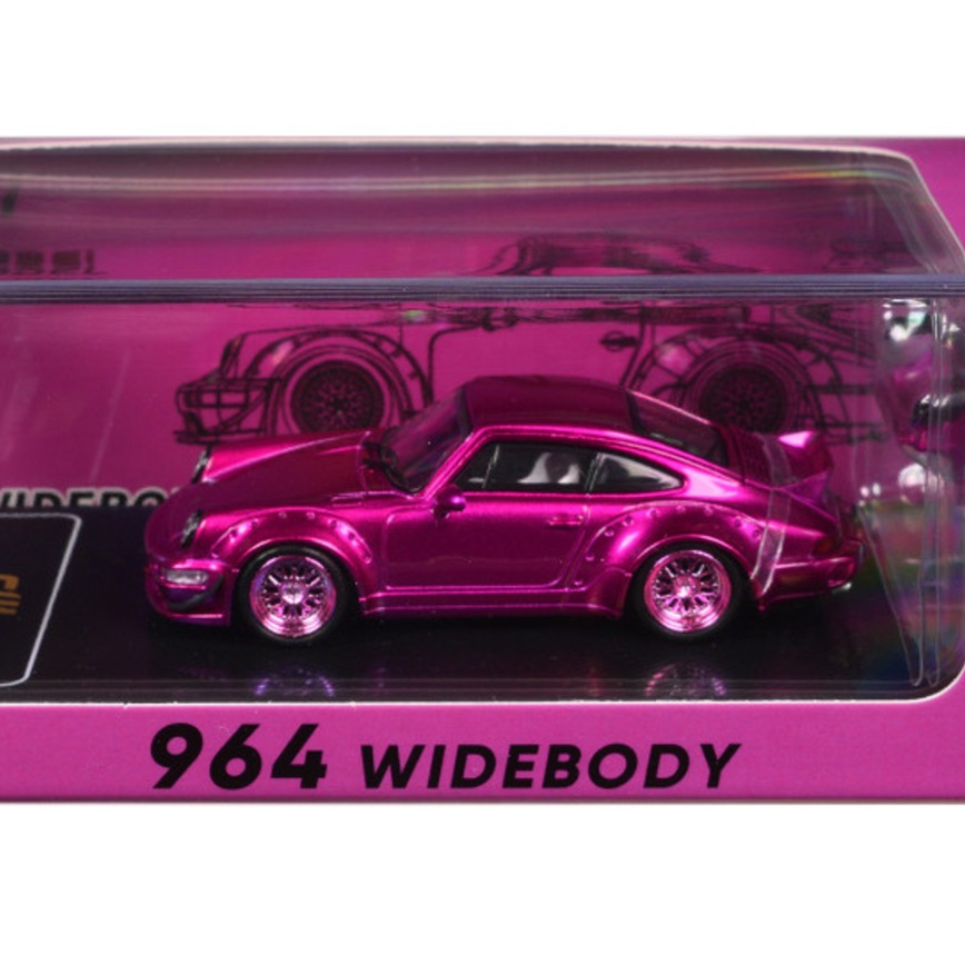 CM Model 1:64 scale RWB Porsche 964 Widebody - hot pink metallic
