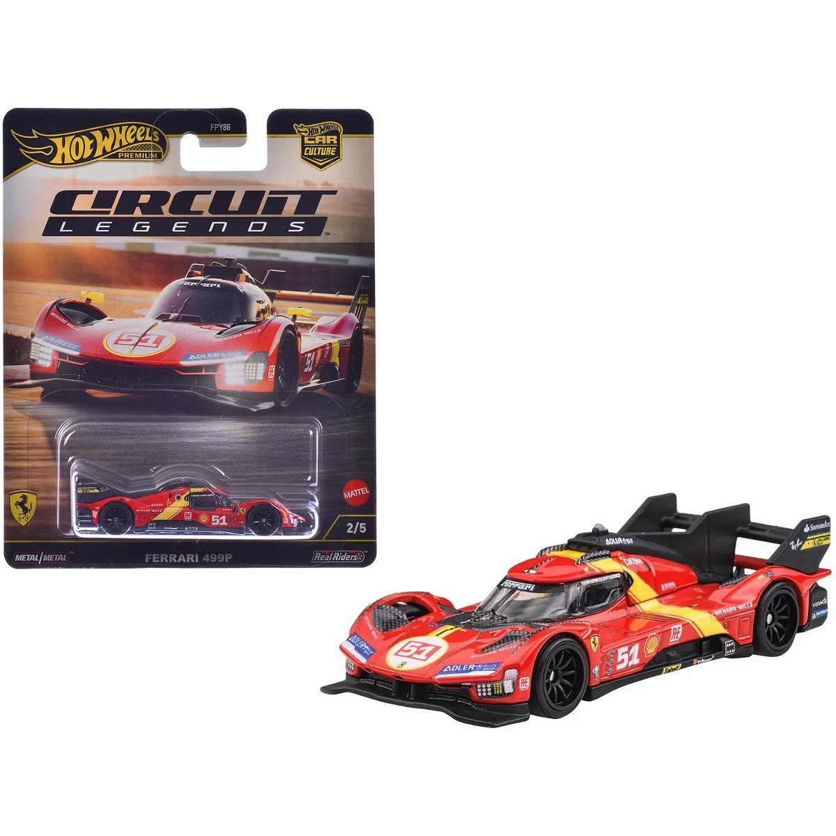 Hot Wheels Premium Circuit Legends 1:64 scale Ferrari 499P #51 Red