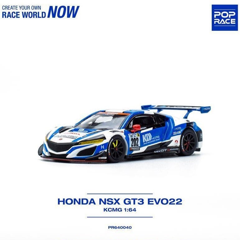 Pop Race 1:64 scale HONDA NSX GT3 EVO 22 KCMG #202 Super Taikyu Series
